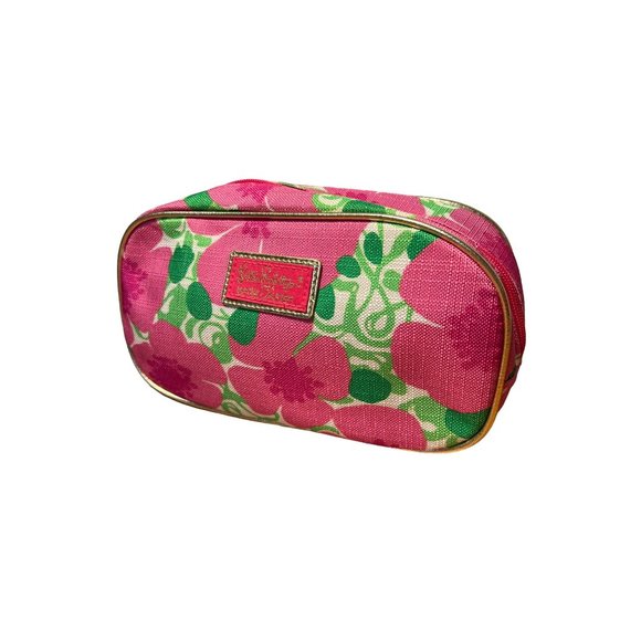 Lilly Pulitzer for Estée Lauder Pink Green Gold Floral Cosmetic Bag - Picture 3 of 8